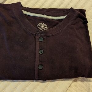 St. John's Bay Men's Deep Purple Long Sleeve Henley